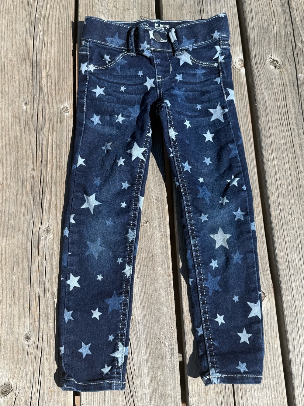 wonder nation Navy Star-Print Skinny Jeans